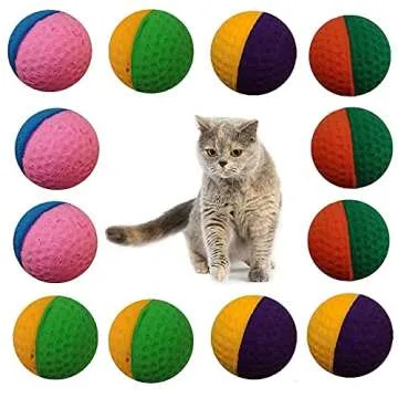 12 Pack Pet Ball Foam Sponge Ball Cat Toy Soft Bouncy Noise Free (12pcs Pet Ball Foam Sponge Ball)