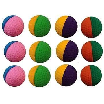 12 Pack Pet Ball Foam Sponge Ball Cat Toy Soft Bouncy Noise Free (12pcs Pet Ball Foam Sponge Ball)