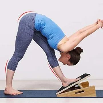 Glintoper Professional Wooden Slant Board, Adjustable Incline Board Calf Ankle Stretcher, 450 lbs Weight Capacity, Non-Slip Stretching Board for Home Office, Extra Side Handle for Portability