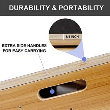 Glintoper Professional Wooden Slant Board, Adjustable Incline Board Calf Ankle Stretcher, 450 lbs Weight Capacity, Non-Slip Stretching Board for Home Office, Extra Side Handle for Portability