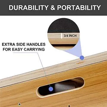 Glintoper Professional Wooden Slant Board, Adjustable Incline Board Calf Ankle Stretcher, 450 lbs Weight Capacity, Non-Slip Stretching Board for Home Office, Extra Side Handle for Portability