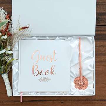 Lemon Sherbet® Wedding Guest Book - Guest Book Wedding Reception - Baby Shower Guest Book - Polaroid Guest Book For Wedding - Wedding Guestbook - Wedding Sign In Book - Wedding Guest Book With Pen Set