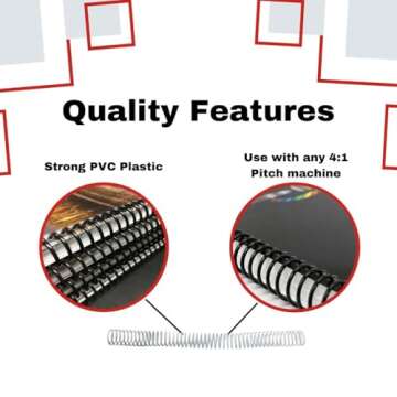 10mm White Spiral Binding Coils - 100pk for All Projects