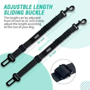 COOYOO Dog Seat Belt,3 Piece Set Retractable Dog Car Harness Adjustable Dog Seat Belt for Vehicle Nylon Pet Safety Seat Belts Heavy Duty & Elastic