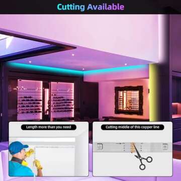 HEDYNSHINE 100Ft Smart LED Strip Lights, Dimmable Color Changing by APP and 40Key Controller Indoor led Strip Lights, Sync to Music,led Lights for Bedroom