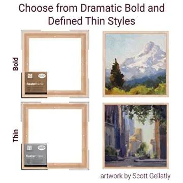 Ampersand Art Supply Floaterframe Readymade Frame for Flat and 1 1/2" Deep Wood Panel and Canvas Artwork, Paintings, Prints, and More, 6"x6", Maple Bold