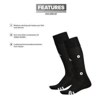 adidas Rivalry Soccer Socks Cushioned Over The Calf (OTC) (2-Pair), Black/White, Small