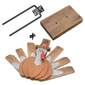 Zcaukya Thanksgiving Turkey Decoration, Wooden Indoor Standing Tabletop Turkey Decor for Home Office Bedroom Kitchen Thanksgiving Harvest Day Decorations