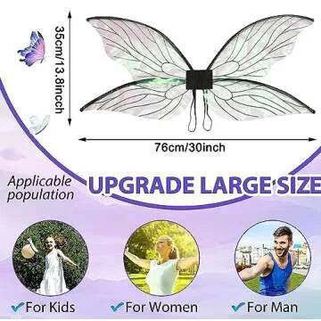 YUGYUJ Fairy Wings for Adults - Sparkling Butterfly Costumes
