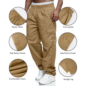 Men's Cargo Pants with Pockets for Active Lifestyles
