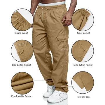 Men's Cargo Pants with Pockets for Active Lifestyles