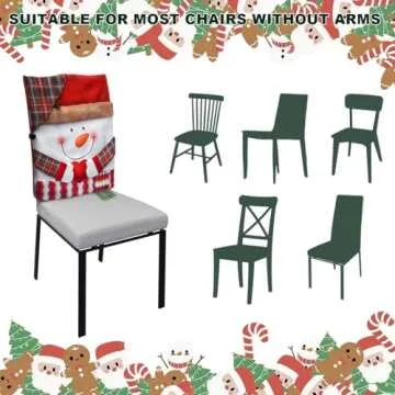 Festive Christmas Chair Covers Set of 2 for Holiday Decor
