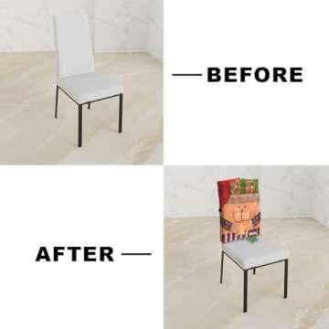 Festive Christmas Chair Covers Set of 2 for Holiday Decor