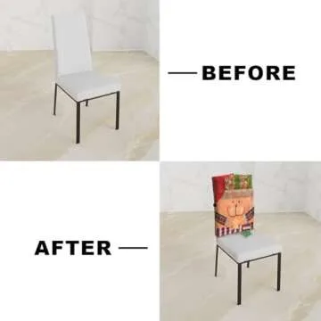 Festive Christmas Chair Covers Set of 2 for Holiday Decor