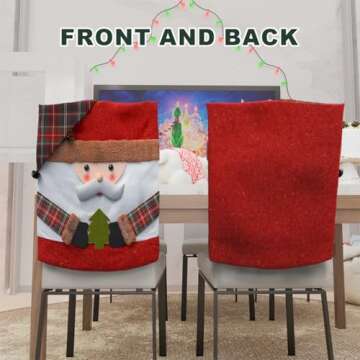 Festive Christmas Chair Covers Set of 2 for Holiday Decor
