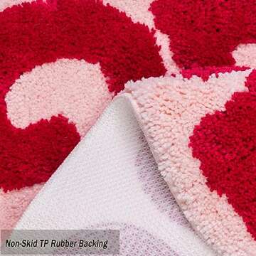 Urtlmaji You Look Good Bath Mat Bathroom Rugs Funny Cute Bath Rugs Non Slip Microfiber Plush Preppy Small Cool Shower Rug Washable Absorbent Floor Mat for Bathtub Sink 25"x21" Red & Pink
