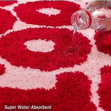 Urtlmaji You Look Good Bath Mat Bathroom Rugs Funny Cute Bath Rugs Non Slip Microfiber Plush Preppy Small Cool Shower Rug Washable Absorbent Floor Mat for Bathtub Sink 25"x21" Red & Pink