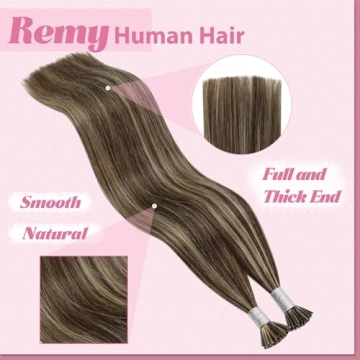 YoungSee Real Human Hair I Tips Extensions for Volume