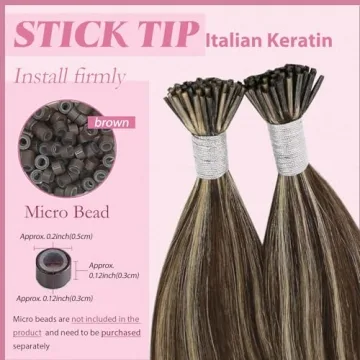 YoungSee Real Human Hair I Tips Extensions for Volume