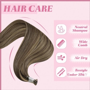 YoungSee Real Human Hair I Tips Extensions for Volume