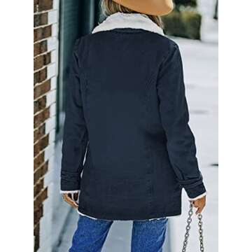 Dokotoo Women's Winter Jean Denim Long Sleeve Fleece Jacket with Pockets