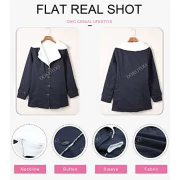Dokotoo Women's Winter Jean Fleece Jacket - Stylish & Warm