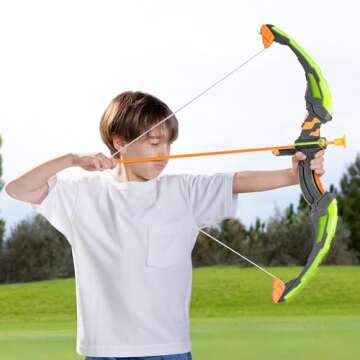 JOYIN Kids Bow and Arrow Set with LED Flash Lights, Outdoor Archery Set Toy Gift for Boys and Girls Ages 6-12 with Suction Cup Arrows, Target & Arrow Case, Great Birthday Gift for Kids/Children
