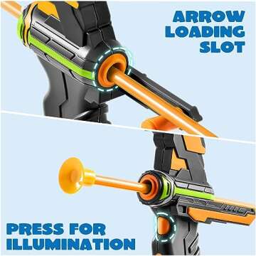 JOYIN Kids Bow and Arrow Set with LED Flash Lights, Outdoor Archery Set Toy Gift for Boys and Girls Ages 6-12 with Suction Cup Arrows, Target & Arrow Case, Great Birthday Gift for Kids/Children