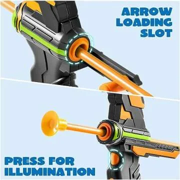 JOYIN Kids Bow and Arrow Set with LED Flash Lights, Outdoor Archery Set Toy Gift for Boys and Girls Ages 6-12 with Suction Cup Arrows, Target & Arrow Case, Great Birthday Gift for Kids/Children