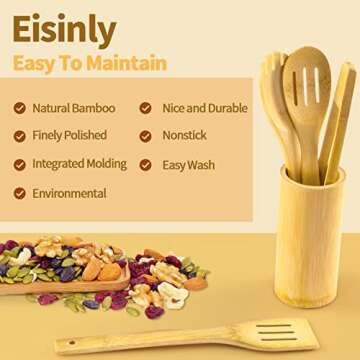 Eco-Friendly 7-Piece Bamboo Cooking Utensils Set