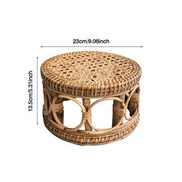 Indoor Plant Stand, Nordic Style Flower Pot Decoration Shelf, Indoor Rattan Plant Stand for Wicker P...