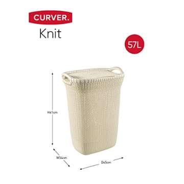 CURVER Strickoptik 57 Liter Clothes Box Knit Rectangular White, 57L Hamper