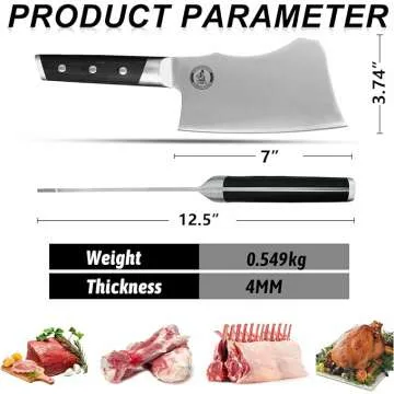 7 Inch Meat Cleaver - Ergonomic and Durable Chopping Knife