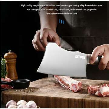 7 Inch Meat Cleaver - Ergonomic and Durable Chopping Knife