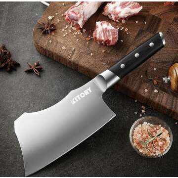7 Inch Meat Cleaver - Ergonomic and Durable Chopping Knife