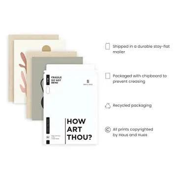 HAUS AND HUES Boho Posters & Prints - 6 Piece Art, Nature Wall Prints, Neutral Art, Minimal Art Print, Modern Gallery Wall, Botanical Print, Plants Poster, Boho Posters for Room Aesthetic (Unframed)