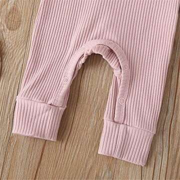 Gouldenhui Winter Newborn Baby Boy Girl Long Sleeve Romper Solid Ribbed Clothes Unisex Infant Cotton Button Jumpsuit One Piece Outfit