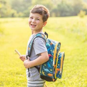 Wildkin 12-inch Kids Backpack – Padded, Adjustable, Ideal for Daycare & Travel - Jurassic Dinosaurs