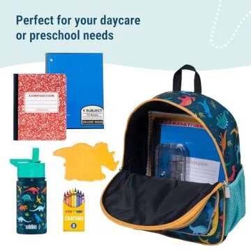 Wildkin 12-inch Kids Backpack – Padded, Adjustable, Ideal for Daycare & Travel - Jurassic Dinosaurs