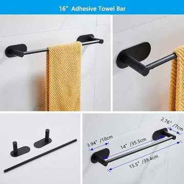4-Piece Self Adhesive Stainless Steel Bathroom Set