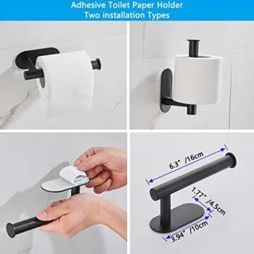4-Piece Self Adhesive Stainless Steel Bathroom Set