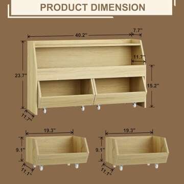 Fulhope Toy Storage Organizer for Kids, Toy Storage Cabinet with Drawers, Boys and Girls Toy Shelf w...
