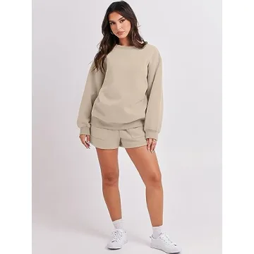 Trendy ANRABESS Women Sweat Shorts Outfits Set 2024