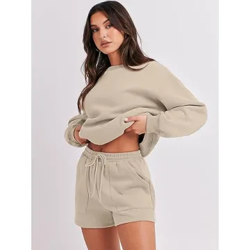 Trendy ANRABESS Women Sweat Shorts Outfits Set 2024