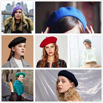 Classic Women's French Wool Beret Hat - Solid Royal Blue