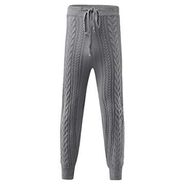 XXVR XXBR Knitted Slim Fit Pants for Mens, 2022 Spring Woolen Chunky Knit Midweight Thick Warm Pant Trousers Casual Mens Men's Man Male Sweatpants Teen Juniors Dad Papa Son, 1176- Gray