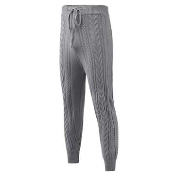 XXVR XXBR Knitted Slim Fit Pants for Mens, 2022 Spring Woolen Chunky Knit Midweight Thick Warm Pant Trousers Casual Mens Men's Man Male Sweatpants Teen Juniors Dad Papa Son, 1176- Gray