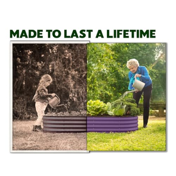 Sturdy Galvanized Raised Garden Bed 4x2x1 ft Planter