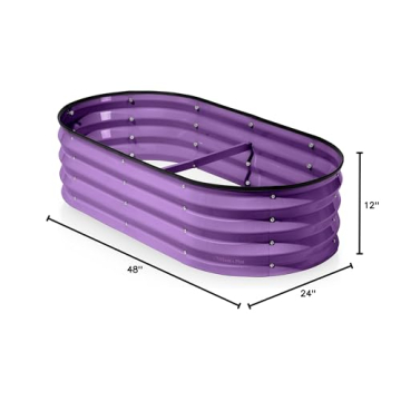 Sturdy Galvanized Raised Garden Bed 4x2x1 ft Planter