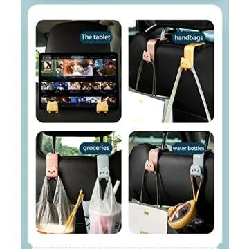 HIWOFASI Car Seat Headrest Hooks for Organized Travel